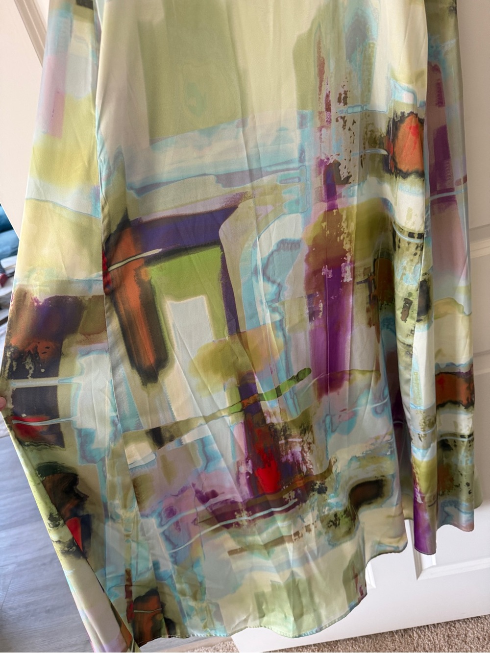 Multi-Color Abstract Print Slip Dress - Picture 3 of 5